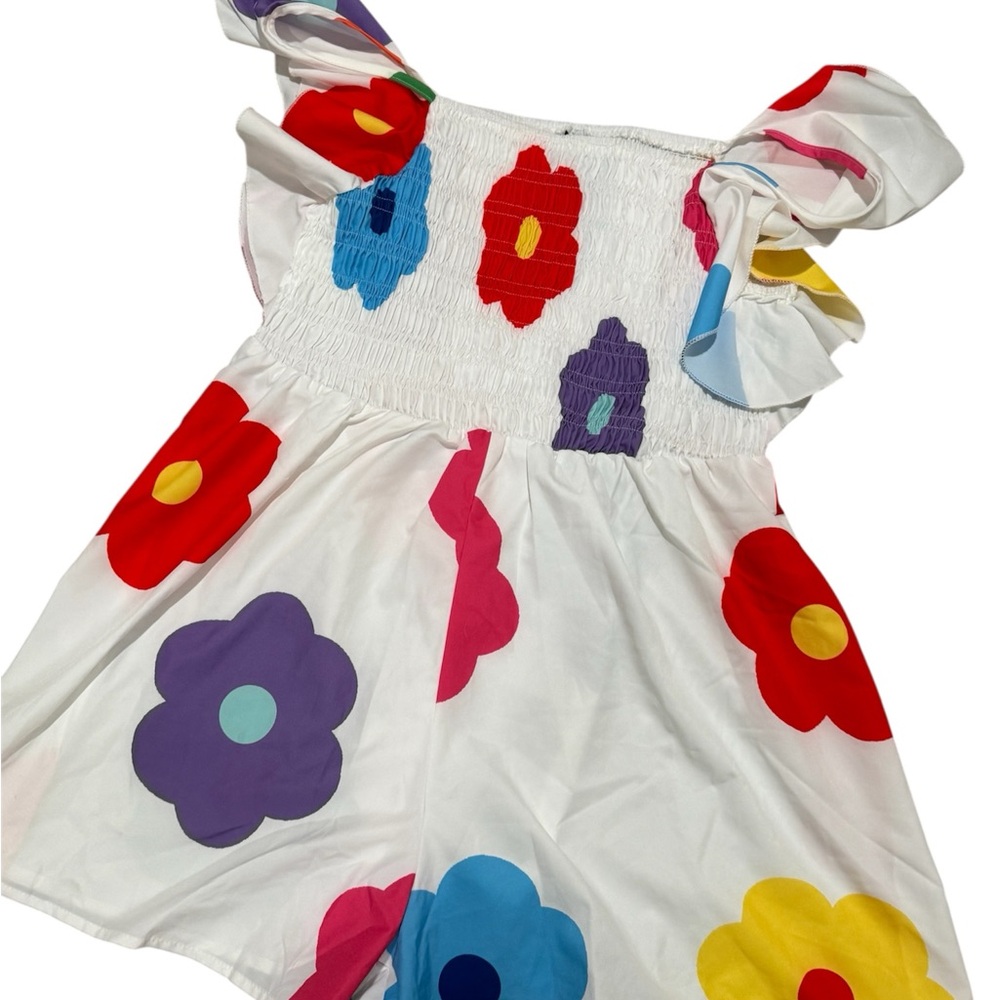Amazon Mod Flower Bold Smocked Romper | Festival | Retro | Boho
